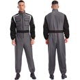 thumbnail image 5 of LiiYii Mens Long Sleeve Coverall Coverall With Zipper Pockets Fireman Mechanic Racing Uniform Grey L, 5 of 5