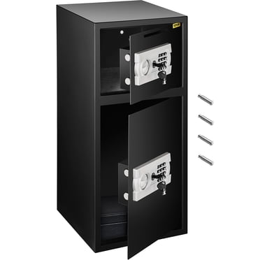 VEVOR Coffre-Fort de Sécurité Grand à Double Porte Coffre-Fort en Acier Construction Stable Boîte Robuste avec Serrure Numérique pour Argent Pistolet Bijoux Noir