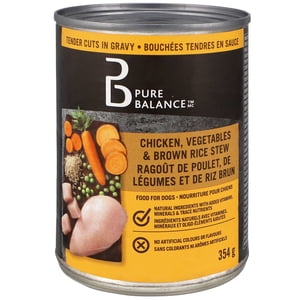 Pure Balance Chicken, Vegetables, & Brown Rice Stew Tender Cuts in Gravy Wet Dog Food, 354 G Can