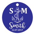 thumbnail image 1 of 100 Pcs Initiale Personnalisée avec Ancre Cadeau de Faveur de Mariage Papier Tags Fait sur Mesure Rond Hang Tags, 1 of 1