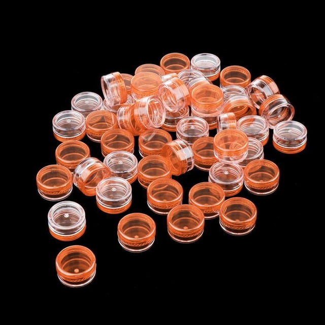 50pcs Empty Round Makeup Jar container empty makeup pot Pot Travel Cream Powder Cosmetic Container Case Orange