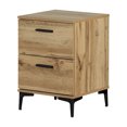 thumbnail image 2 of South Shore Slendel 2-Drawer Side Table with Metal Legs, in Nordik Oak, 2 of 12