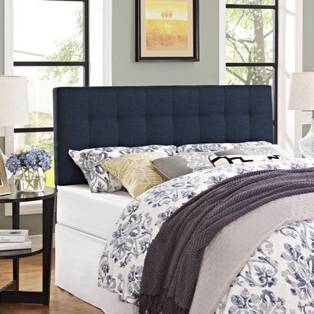 Modway Lily Tufted Headboard, Queen, Navy