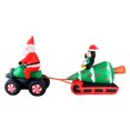 thumbnail image 3 of Occasions Christmas 12 Foot Inflatable Santa on ATV Pulling Tree, Penguin, 3 of 8