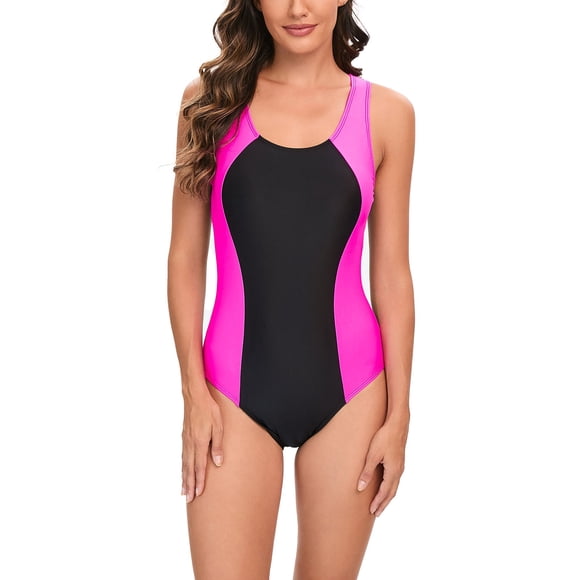 QIPOPIQ One Piece Swimsuits for Women Ladies Solid Color Print Sleeveless Seaside Bikini Piece Swimsuit Summer Clearance