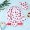 thumbnail image 1 of Girls Rash Guard Swimming Bathing Suit Cute Print Sun Protection Long Sleeve Toddler Bathing Suit 2-3 Years, 1 of 6