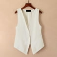 thumbnail image 2 of HNMKIU Crop Tank Tops For Women Linen Vest Tops Sleeveless Spring Summer Vest Coat Top, 2 of 4