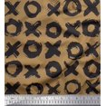 thumbnail image 1 of Soimoi Brown Poly Georgette Fabric Circle & Cross Geometric Printed Craft Fabric by the Yard 42 Inch Wide, 1 of 4