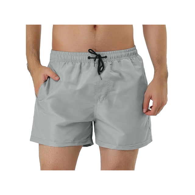 INSPIRE CHIC Men's Quick Dry Swim Trunks Lightweight Polyester Board Shorts with Mesh Lining 30 Gray