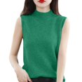 thumbnail image 1 of 2025 Gilet à Demi-Col Roulé Chandail à Carreaux pour Femme Chandail Sans Manches Chandail de Base Chandail pour Femmes Gilet Court Réversible Gilet Torsadé Chandail Court Gilet, 1 of 6