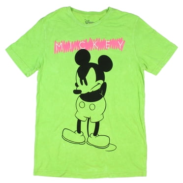 Disney Mickey Mouse T-Shirt pour Homme Vintage Boudeur Fâché Mickey Délavé à l'Eau de Javel (SM)