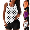 thumbnail image 1 of UPPADA 2 Piece Full Coverage Swimsuits for Women Floral Athleti Crewneck Bathing Suits High Waisted Tummy Control Modest Swimwear Comfy Tankini Top with Shorts Swimsuits for Women Over 50 White,L, 1 of 7