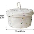 thumbnail image 2 of Cotton Rope Storage Basket Small Woven Basket with Lid Storage Woven Storage Organizer Bins for Towels Keys Snack, S, 2 of 7