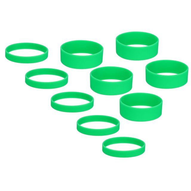 Unique Bargains Silicone Elastic Sublimation Tumblers Holder Ring Bands, Green 10Pcs