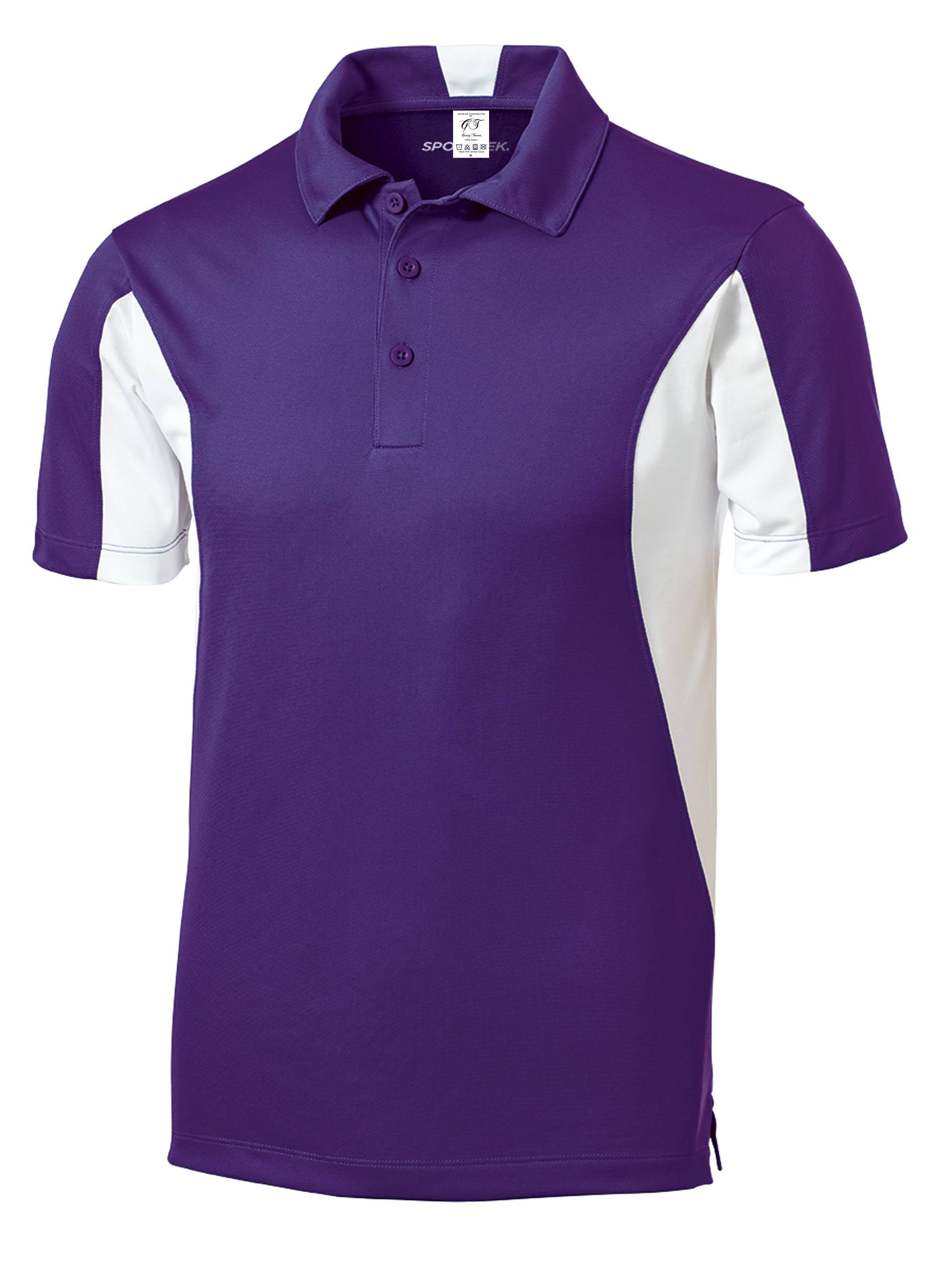 Gravity Threads Micropique Sport Athletic Polo - Purple/White - X-Large