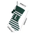thumbnail image 3 of EIMELI 20 Inches Initial Monogram Embroidered Christmas Stocking Striped Knitted Christmas Decorations Stocking Green Letter Stockings for Family Holiday and Xmas Tree Fireplace Decor-R-G, 3 of 5