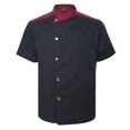 thumbnail image 1 of TOPTIE Manteau de Chef Unisexe à Manches Courtes, Veste, Noir à Boutons-Pression, 1 of 8