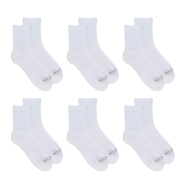 Fruit of the Loom All Day Comfort Mid Crew Socks for Women, Sizes 4-10 (6 Pack)