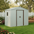 thumbnail image 1 of Homy Casa 8x4ft Outdoor Metal Storage Shed with Window & Foundation, Lockable Garden Tool Shed, 1 of 6