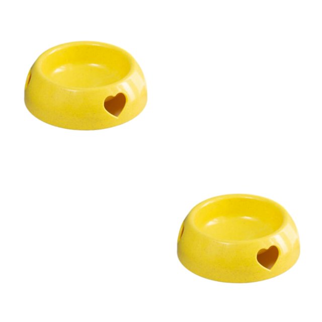 Maytalsory Environmentally Friendly Choice For Pet S Feeding Plastic Dog Bowl And Multiple yellow small size 2Set