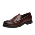 thumbnail image 2 of LSLJS Chaussures en Cuir pour Hommes, Chaussures en Cuir pour Hommes Mode Décontractée Style Britannique Couleur Unie Bout Pointu Tendance Rétro Homme Affaires Mariage Tenue Formelle, 2 of 7