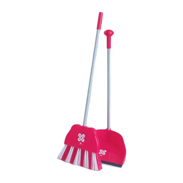 HILABEE Mini Kids Broom and Dustpan Set Miniature Sweeping House Tool Toy Set Kids Broom red 2pcs