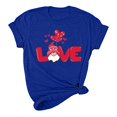 thumbnail image 4 of Pisexur T-shirt de la Saint-Valentin Haut T-shirt de la Saint-Valentin pour Femme Amour Imprimé T-shirt à Manches Courtes Haut à Manches Courtes Col Rond Haut/chemise, 4 of 5