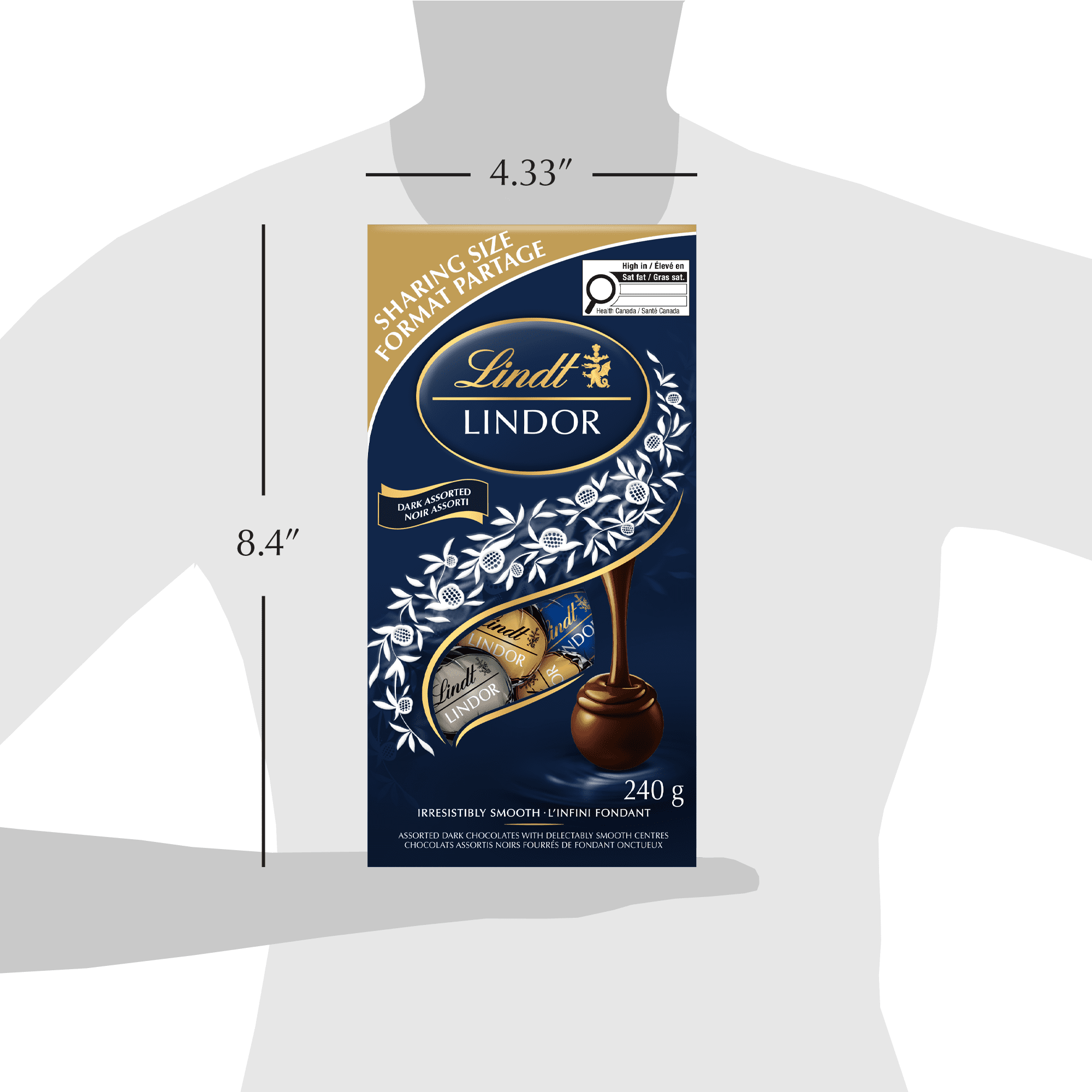 Truffes LINDOR assorties au chocolat noir de Lindt – Sachet (240 g)