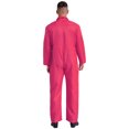 thumbnail image 2 of CHICTRY Mens Work Overalls Long Sleeve Button Up Coveralls Mechanic Uniforms One Piece Jumpsuit Hot Pink L, 2 of 5