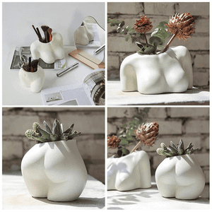 Mini Lower Body Pot, Female Body Shaped Small Flower Planter with Drainage Holes, Resin Plant Pot, Cute Christmas-B