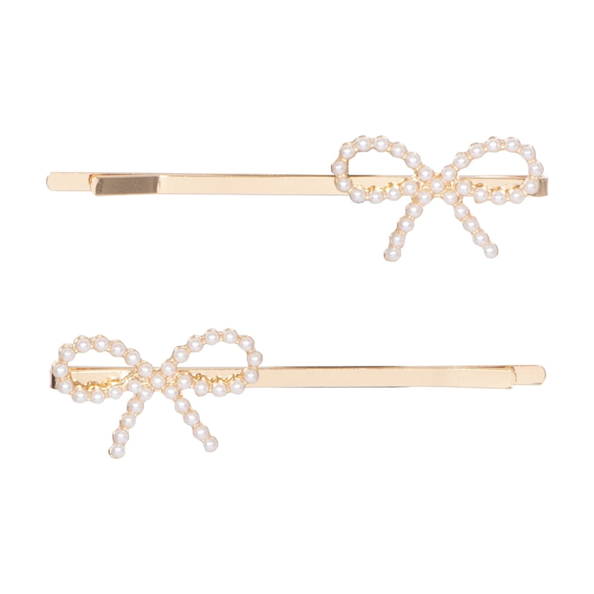 Scunci 2pk Bow Bobby Pins, Gold‑Tone Pearl Bow Hair Pins