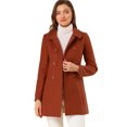 thumbnail image 1 of INSPIRE CHIC Manteau Mi-Long à Double Boutonnage pour Femme à Col Rabattu, 1 of 6