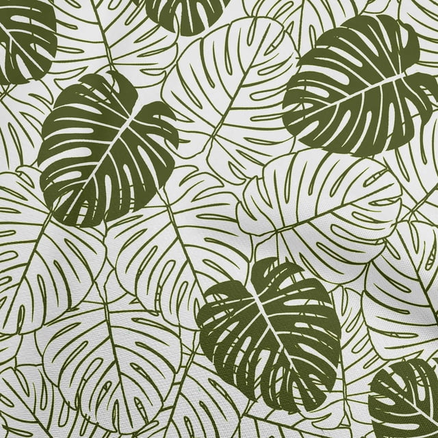 oneOone Georgette Viscose Olive Green Fabric Tropical Fabric For Sewing Printed Craft Fabric By The Yard 42 Inch Wide