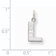 thumbnail image 2 of 14K White Gold Solid Satin Diamond Cut Initial L Charm, 2 of 2