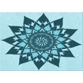 thumbnail image 1 of Ahgly Company Tapis d'Intérieur Lavables en Machine Rectangle Transitionnel Vert Cyan Foncé, 7' x 9', 1 of 7