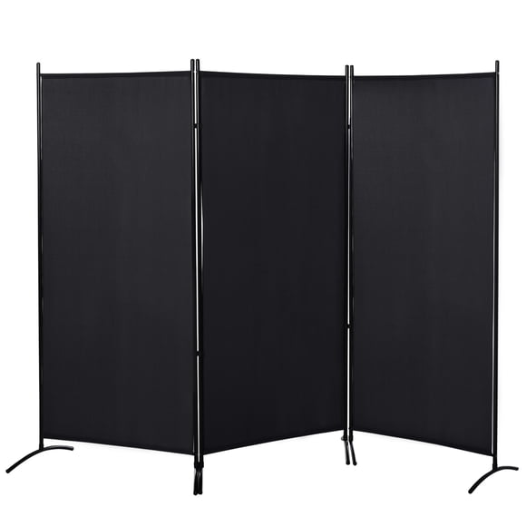 HOMCOM 6' 3 Panel Room Divider, Double Hinged Privacy Screen, Black