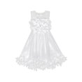 thumbnail image 1 of Robe Fille Blanche Dimensionnelle Fleur Anniversaire Mariage 4 Ans, 1 of 6
