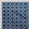 thumbnail image 3 of oneOone Cotton Poplin Fabric Argyle Ikat Printed Craft Fabric BTY 56 Inch Wide, 3 of 4