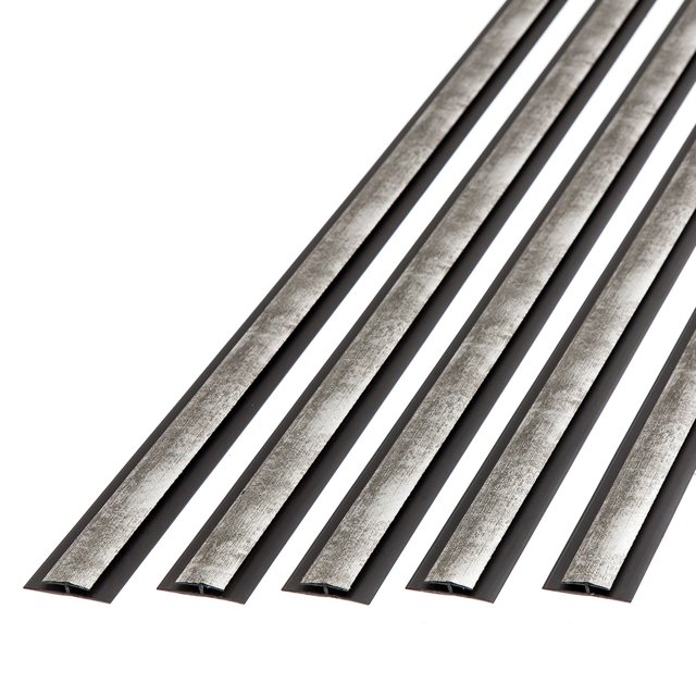 Fasade 47 in. Vinyl Divider Trim Crosshatch Silver 5 Pack