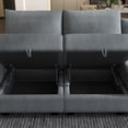 thumbnail image 5 of HONBAY Modern Fabric Middle Module for Modular Sofa Customizable Sectional Sofa, Bluish Grey, 5 of 5