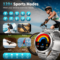 thumbnail image 2 of Smart Watch for Men(Answer/Dial Calls), 1.43'' AMOLED/100 Sports Modes, 5ATM Waterproof Fitness Watch with Fitness Tracking Fits for Android and iOS Smartwatch Silver Steel, 2 of 9
