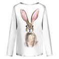 thumbnail image 5 of Hauts d'Été pour Femmes, Imprimé Animal Original, Col Rond, Manches Longues, Hauts Décontractés, Blouse, Hauts à Manches 3/4 pour Femmes en Liquidation, 5 of 5