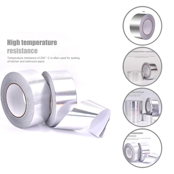 1 Roll Heat-resistant More Thicken Aluminum Foil Adhesive Tape Practical Waterproof Duct Tape for Home