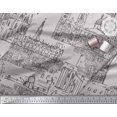 thumbnail image 3 of Soimoi Grey Rayon Fabric London Theme Architectural Printed Fabric 1 Yard 42 Inch Wide, 3 of 3