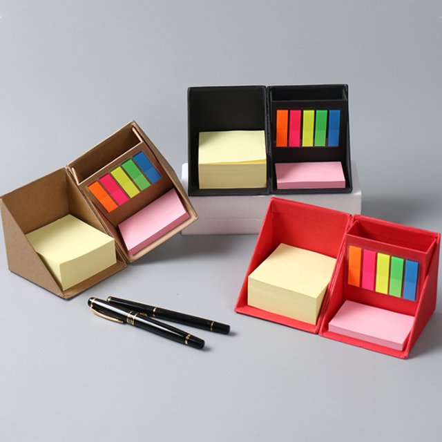 Vaidha Bloc-Notes 5 Couleurs Autocollant Bande Papier Message Brique Rotatif Pliable Boîte de Rangement