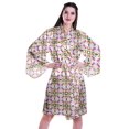 thumbnail image 1 of Moomaya Peignoirs Imprimés pour Femmes à Manches Kimono en Satin Soyeux pour la Préparation, Peignoir de Mariée, Couvre-Maillot, 1 of 7