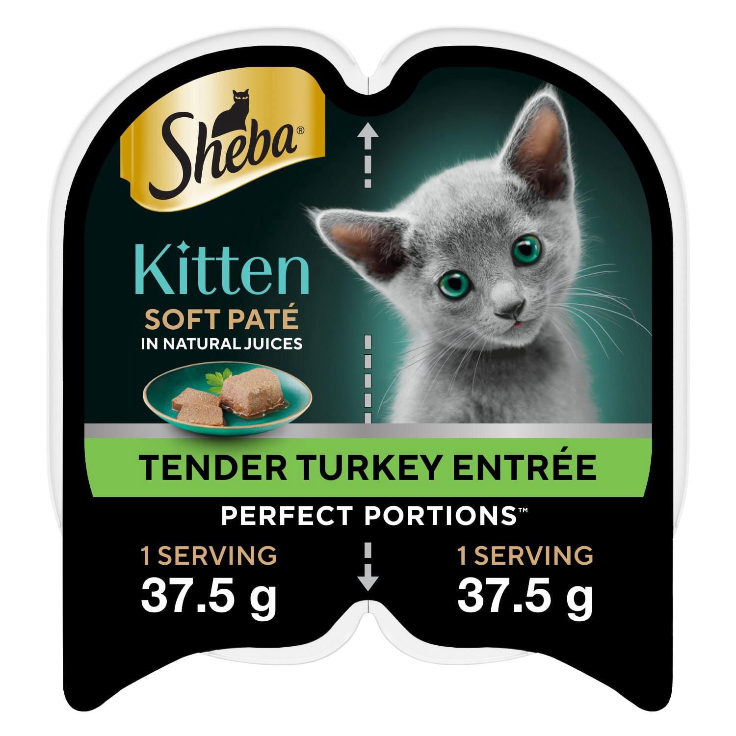 SHEBA PORTIONS PARFAITES Nourriture Humide pour Chaton Pâté Tendre Dinde