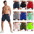 thumbnail image 3 of Tignapoo Men's Athletic Shorts with Quick-Dry Fabric, Built-In Liner, Zip Pocket, and Towel Loop - Ideal for Running and Fitness - Available in Blue, Size 2XL (GY-ECT Striped Lightweight), 3 of 6