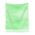 thumbnail image 2 of Foulard à Franges pour Femmes, Fond Aquarelle Vert Long Châle, Léger et Chaud, 2 of 6