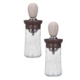 thumbnail image 4 of 2pcs Oil Container with Silicone Brush Oil Dispenser Bottle for Kitchen Grilling Baking Cooking Brown, 4 of 14